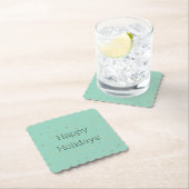 Mint Christmas Gold Snowflakes Kartonnen Onderzetters (Insitu)