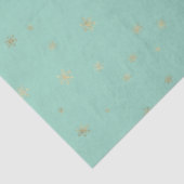 Mint Christmas Gold Snowflakes Tissuepapier (Detail)
