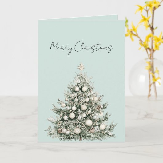 Mint Christmas Ornaments Tree Kaart (Gele Bloem)