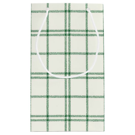 Mint Christmas Plaid Klein Cadeauzakje (Achterkant)