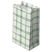 Mint Christmas Plaid Klein Cadeauzakje (Achterkant Gekanteld)