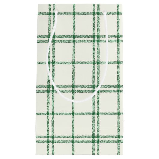 Mint Christmas Plaid Klein Cadeauzakje (Voorkant)
