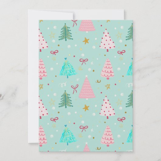 Mint Christmas Tree Invitation Kaart (Voorkant)