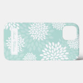 Mint Chrysanthemums Floral Pattern Case-Mate iPhone Case (Achterkant (horizontaal))