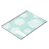 Mint Chrysanthemums Floral Pattern Notitieboek (Linkerzijde)