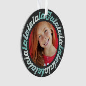 Mint Circle Falalalala Bold script Kerstmis Ornament (voorkant)