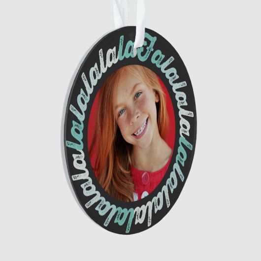 Mint Circle Falalalala Bold script Kerstmis Ornament (voorkant)