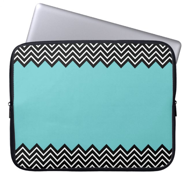 Mint Color Block Chevron Laptop Sleeve (Voorkant)
