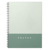 Mint Color Block Custom Name Notitieboek (Voorkant)