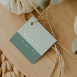 Mint Color Block Favor Tags Bedankjes Labels