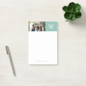 Mint Color Block Monogram en Foto Post-it® Notes (Kantoor)