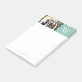 Mint Color Block Monogram en Foto Post-it® Notes (Schuin)