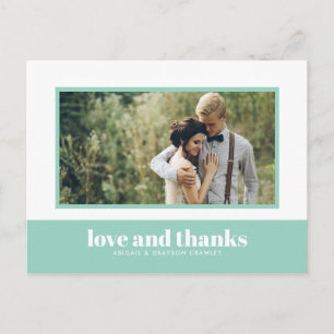 Mint Color Block Photo Hartelijk dank Briefkaart