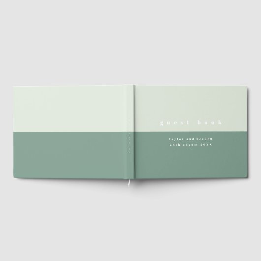 Mint Color Block Wedding Gastenboek (Volledig)