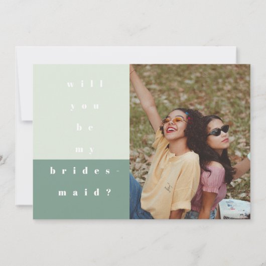 Mint Colour Block Foto: Mijn Bridesmaid Save The Date (Voorkant)