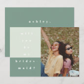 Mint Colour Block Foto: Mijn Bridesmaid Save The Date (Voorkant / Achterkant)