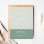 Mint Colour Block Wedding Invitation Save The Date<br><div class="desc">Moderne minimalistische trouwuitnodiging met gedurfde typografie en een prachtig mint green color scheme. Pas uw details aan en verander de kleuren in de optie "Verdere aanpassing".</div>