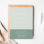 Mint Colour Block Wedding Invitation Save The Date