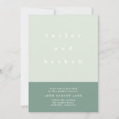 Mint Colour Block Wedding Invitation Save The Date (Voorkant)
