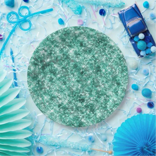 Mint Confetti Glitter Papieren Bordje (Feest)