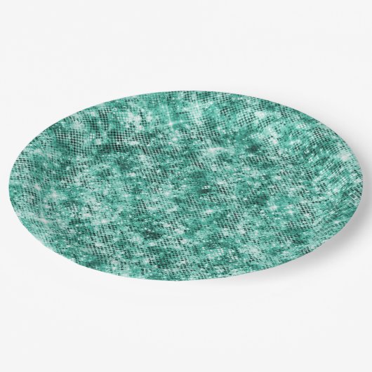 Mint Confetti Glitter Papieren Bordje (Gekanteld)