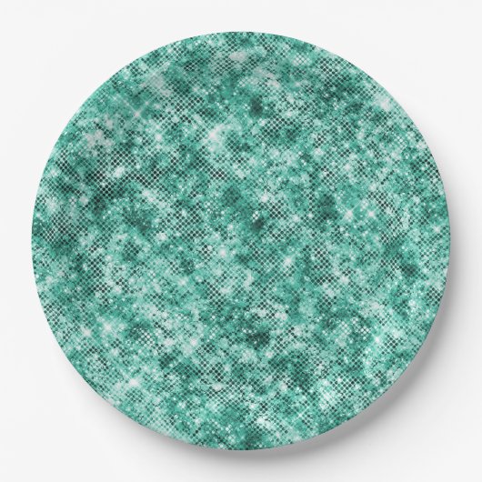 Mint Confetti Glitter Papieren Bordje (Voorkant)