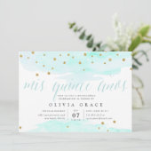 Mint Confetti Pop | Quinceanera Kaart (Staand voorkant)