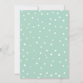 Mint Confetti Stippen Patroon Baby shower Uitnodig Kaart (Achterkant)
