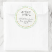 Mint Confetti Stippen Persoonlijke naam en adres Ronde Sticker (Tas)