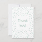 Mint Confetti Waterverf Stippen Dank u kaart (Voorkant)