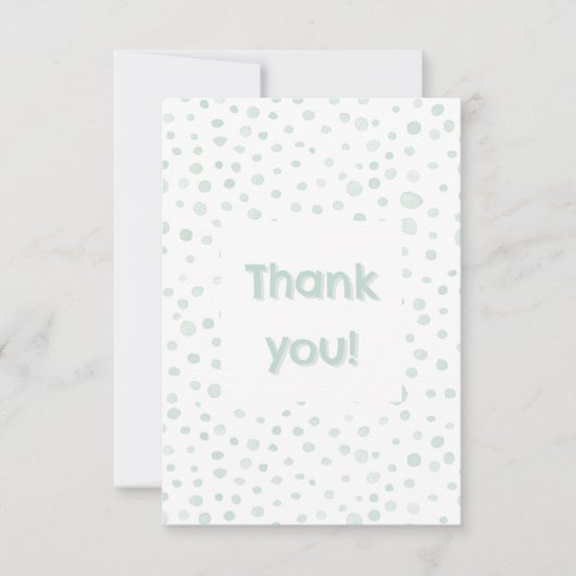 Mint Confetti Waterverf Stippen Dank u kaart (Voorkant)