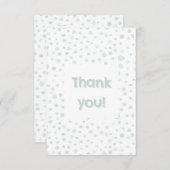 Mint Confetti Waterverf Stippen Dank u kaart (Voorkant / Achterkant)