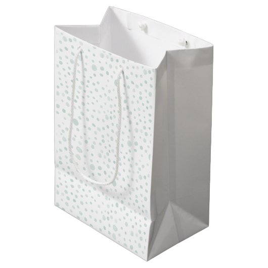 Mint Confetti Waterverf Stippen Gift Bag Medium Cadeauzakje (Voorkant Gekanteld)