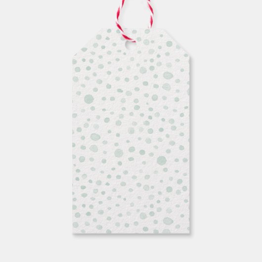 Mint Confetti Waterverf Stippen Gift Label Cadeaulabel (Achterkant)