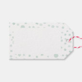 Mint Confetti Waterverf Stippen Gift Label Cadeaulabel (Voorkant (Horizontaal))
