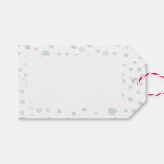 Mint Confetti Waterverf Stippen Gift Label Cadeaulabel (Voorkant (Horizontaal))