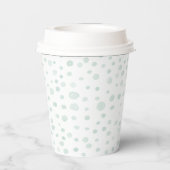 Mint Confetti Waterverf Stippen Paper Cup Papieren Bekers (Achterkant)