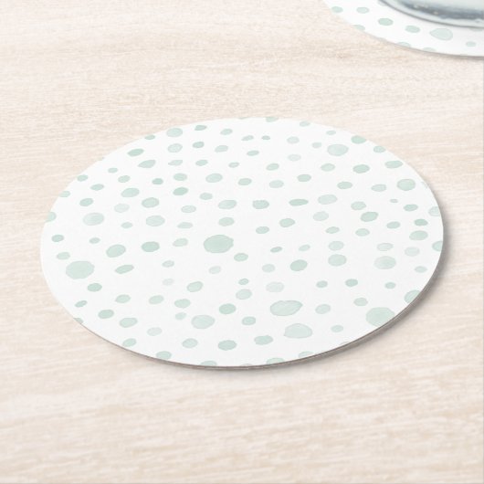 Mint Confetti Waterverf Stippen Papier Onderzetter (Gebogen)