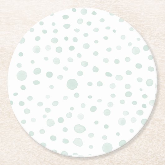Mint Confetti Waterverf Stippen Papier Onderzetter (Voorkant)