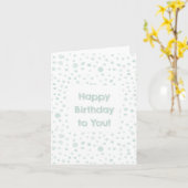 Mint Confetti Waterverf Stippen Verjaardag Kaart (Gele Bloem)