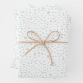 Mint Confetti Waterverf Stippen Wrapping Paper