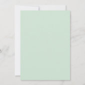 Mint Coral Artistic Bloom Wedding Kaart (Achterkant)