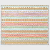 Mint Coral Aztec Tribal Gift Wrap Cadeaupapier (Vlak)
