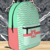 Mint Coral Chevron Bedrukte Rugzak