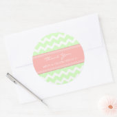 Mint Coral Chevron Dank u bruiloft gunst Labels (Envelop)