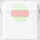 Mint Coral Chevron Dank u bruiloft gunst Labels (Tas)