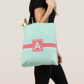 Mint Coral Chevron Tote Bag (Dichtbij)