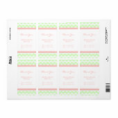 Mint Coral Chevron Wedding Labels (Full Sheet)