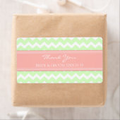 Mint Coral Pink Chevron Wedding Labels (Insitu)