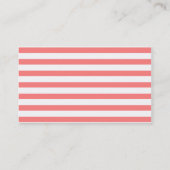 Mint Coral Quatrefoil Monogram Stripes Patroon Contactkaartje (Achterkant)